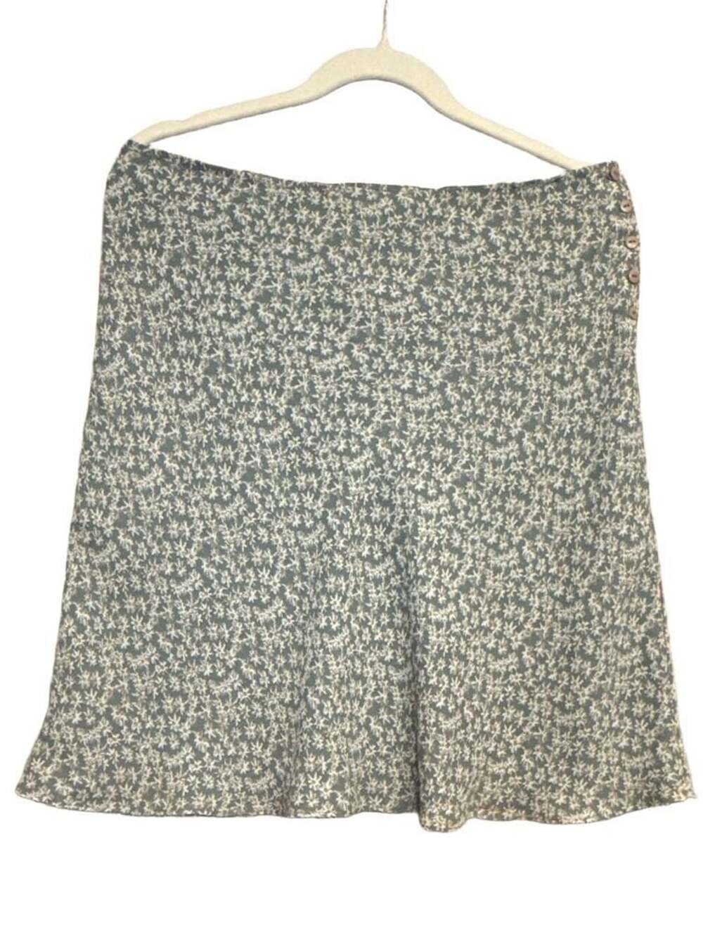 Vintage 90s Express Floral Mini Skirt Size 9/10 Blue Daisy Y2K